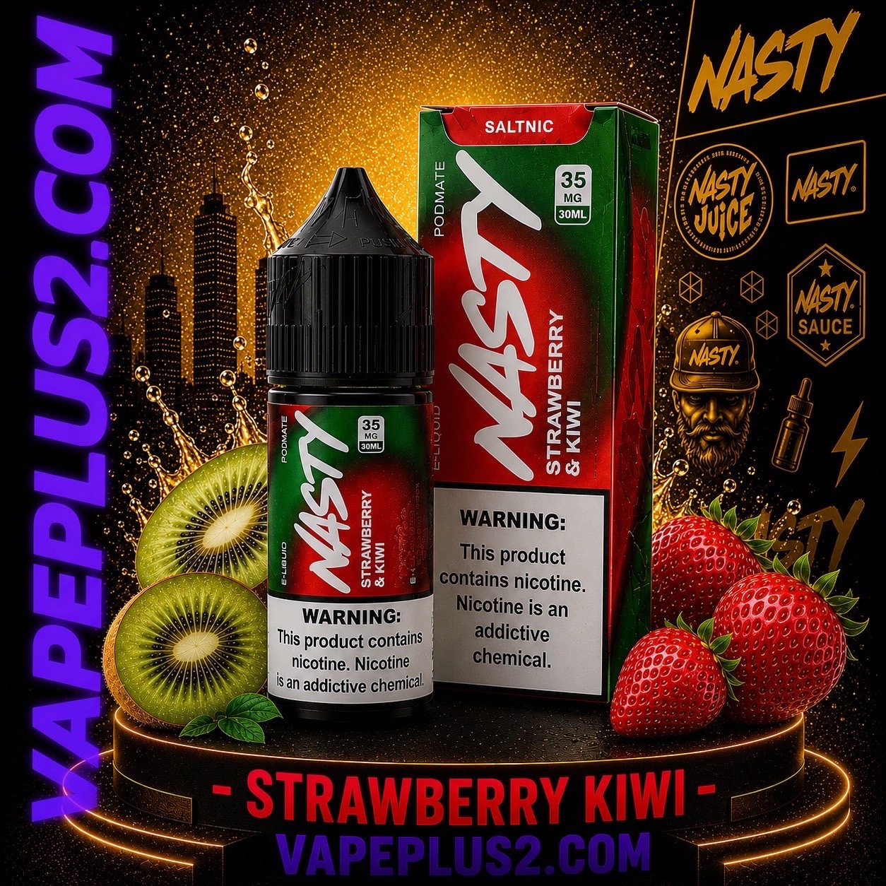 سالت توتفرنگی کیوی نستی | NASTY PODMATE STRAWBERRY KIWI