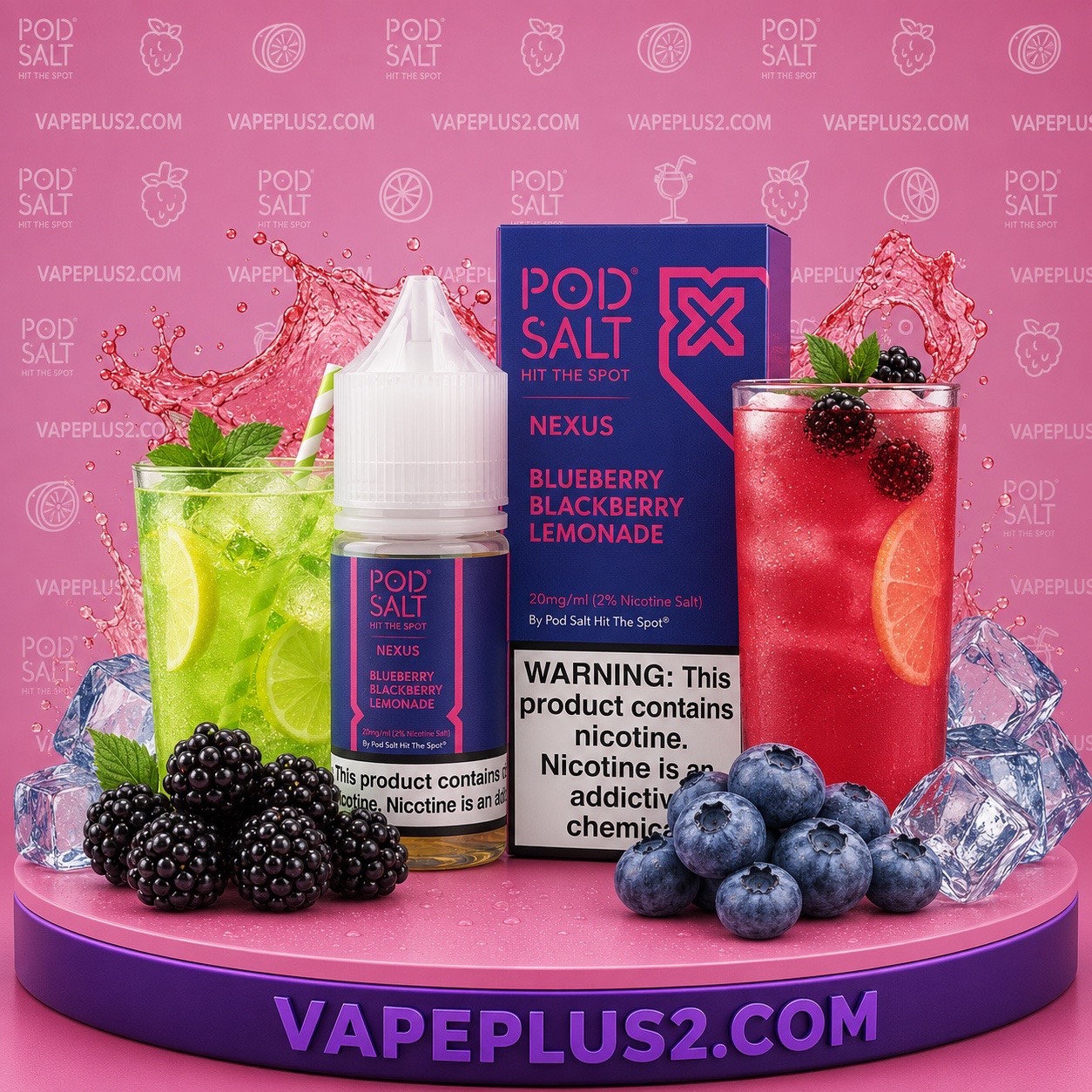 سالت نیکوتین پاد سالت بلوبری شاه توت لیموناد | PodSalt Blueberry Blackberry Lemonade