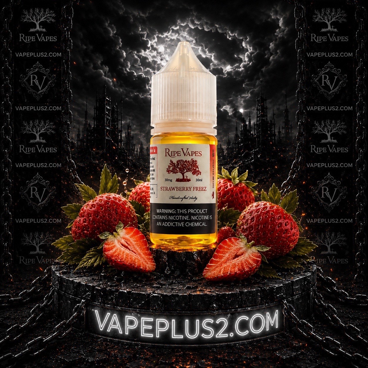 نیکوتین سالت توتفرنگی یخ رایپ ویپز | Ripe Vapes Strawberry Freeze Salt