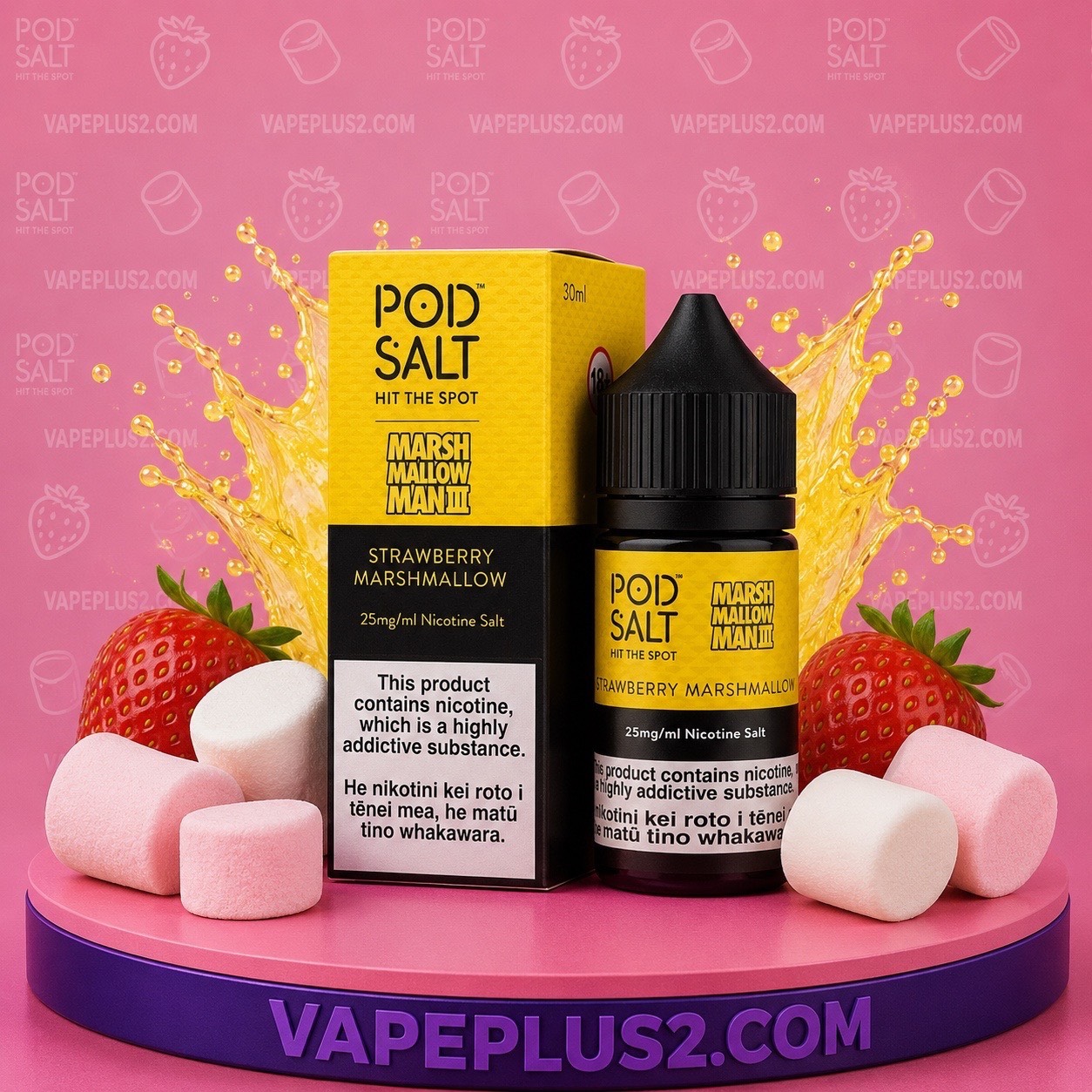 سالت نیکوتین پاد سالت توت فرنگی مارشمالو | Pod Salt Strawberry Marshmallow