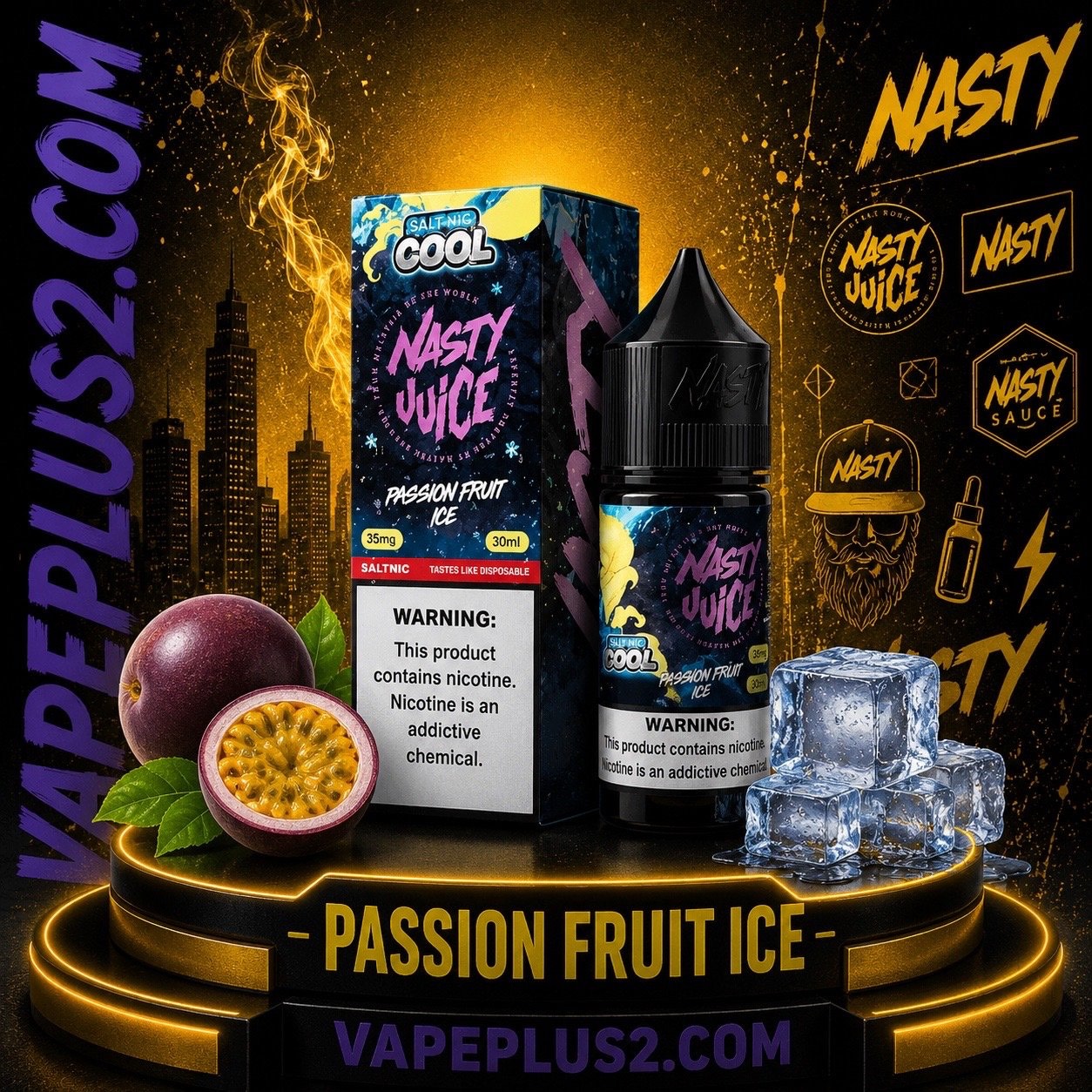 سالت پشن فروت یخ نستی | Nasty Passion Fruit Ice