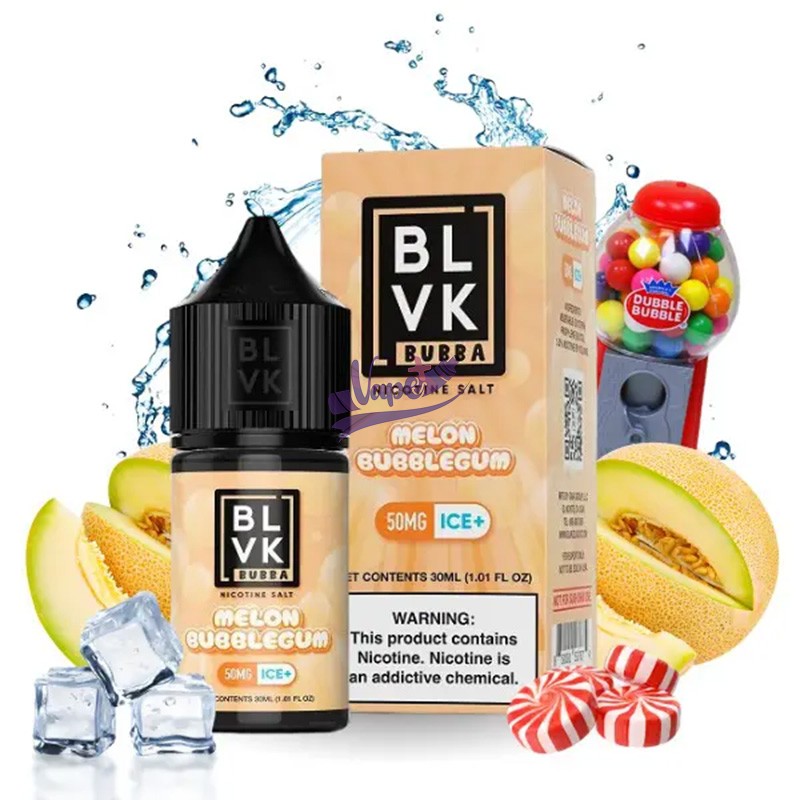 سالت نیکوتین آدامس بادکنکی ملون بی ال وی کی | BLVK Iced Bubblegum Melon Salt 30ml