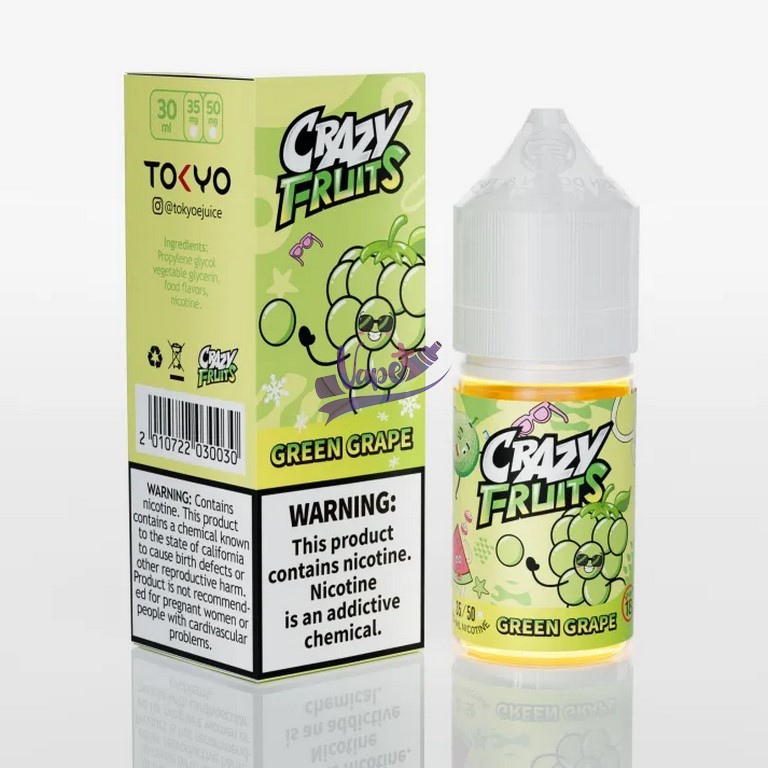 سالت نیکوتین انگور سبز یخ توکیو | Tokyo Crazy Fruit Green Grape Salt