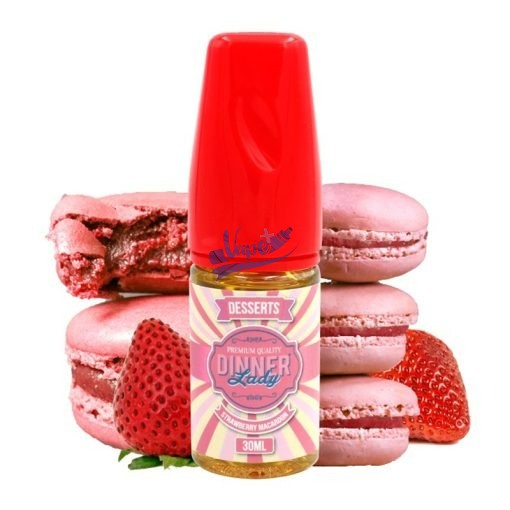 نیکوتین سالت داینر لیدی طعم توت فرنگی ماکارون | Dinner Lady Strawberry Macaron Salt (30ml)