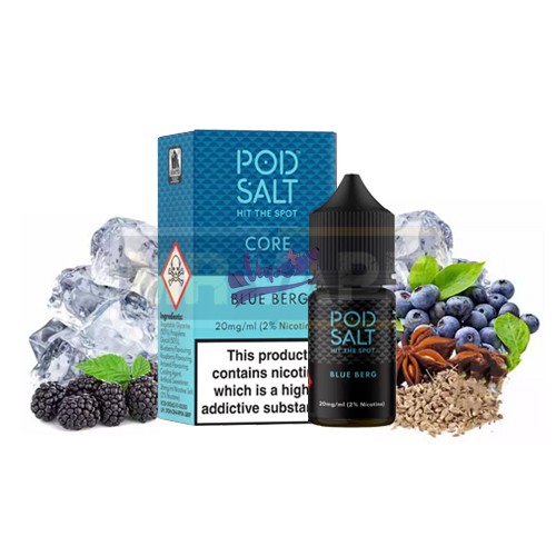 نیکوتین سالت پاد سالت بلوبری تمشک یخ ۱۰ میل | Pod Salt Blue Berg Salt (10ml)