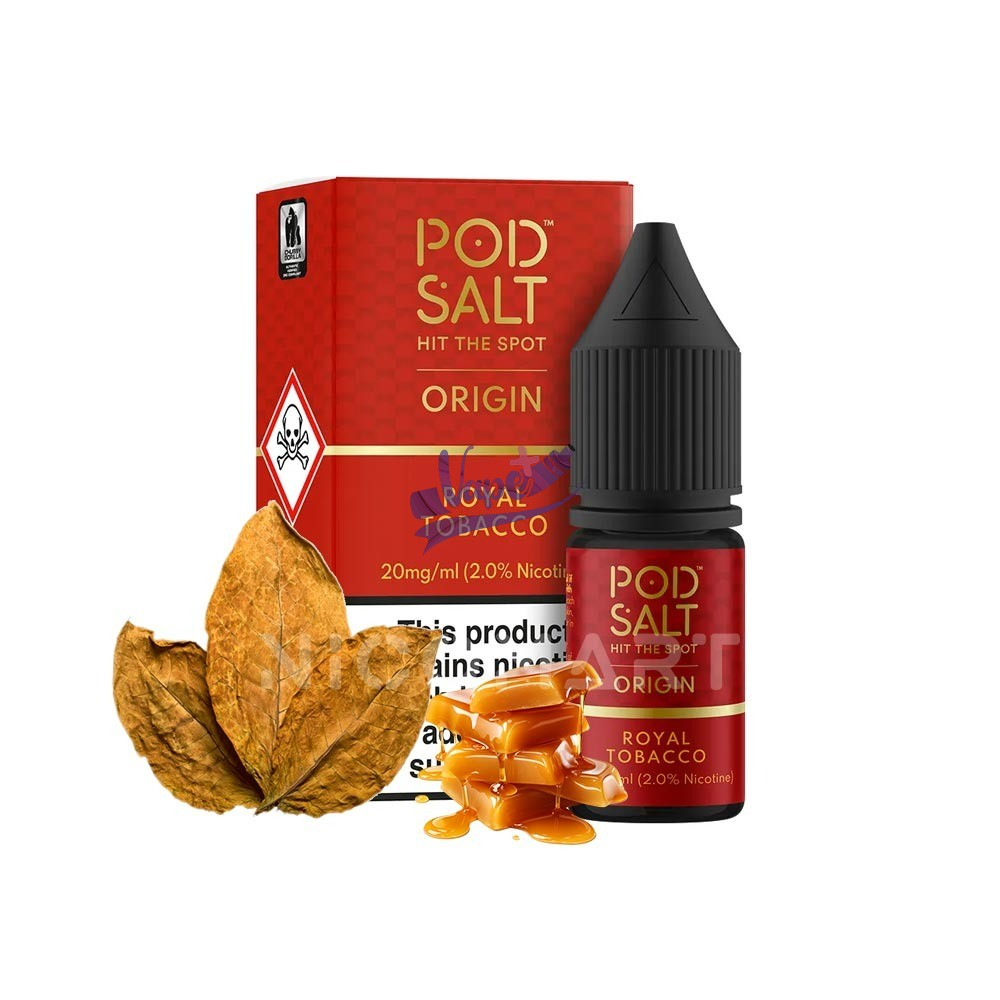 نیکوتین سالت پاد سالت تنباکو کارامل ۱۰ میل | POD SALT Royal Tobacco Salt (10ml)
