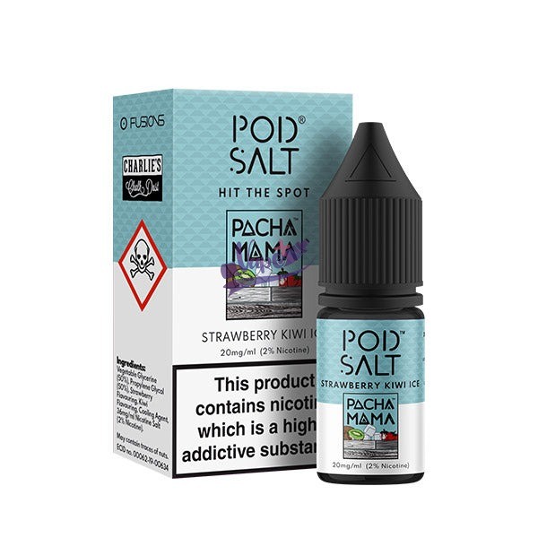 نیکوتین سالت پاد سالت توتفرنگی کیوی یخ ۱۰ میل | Pod Salt Strawberry Kiwi Ice Salt (10ml)