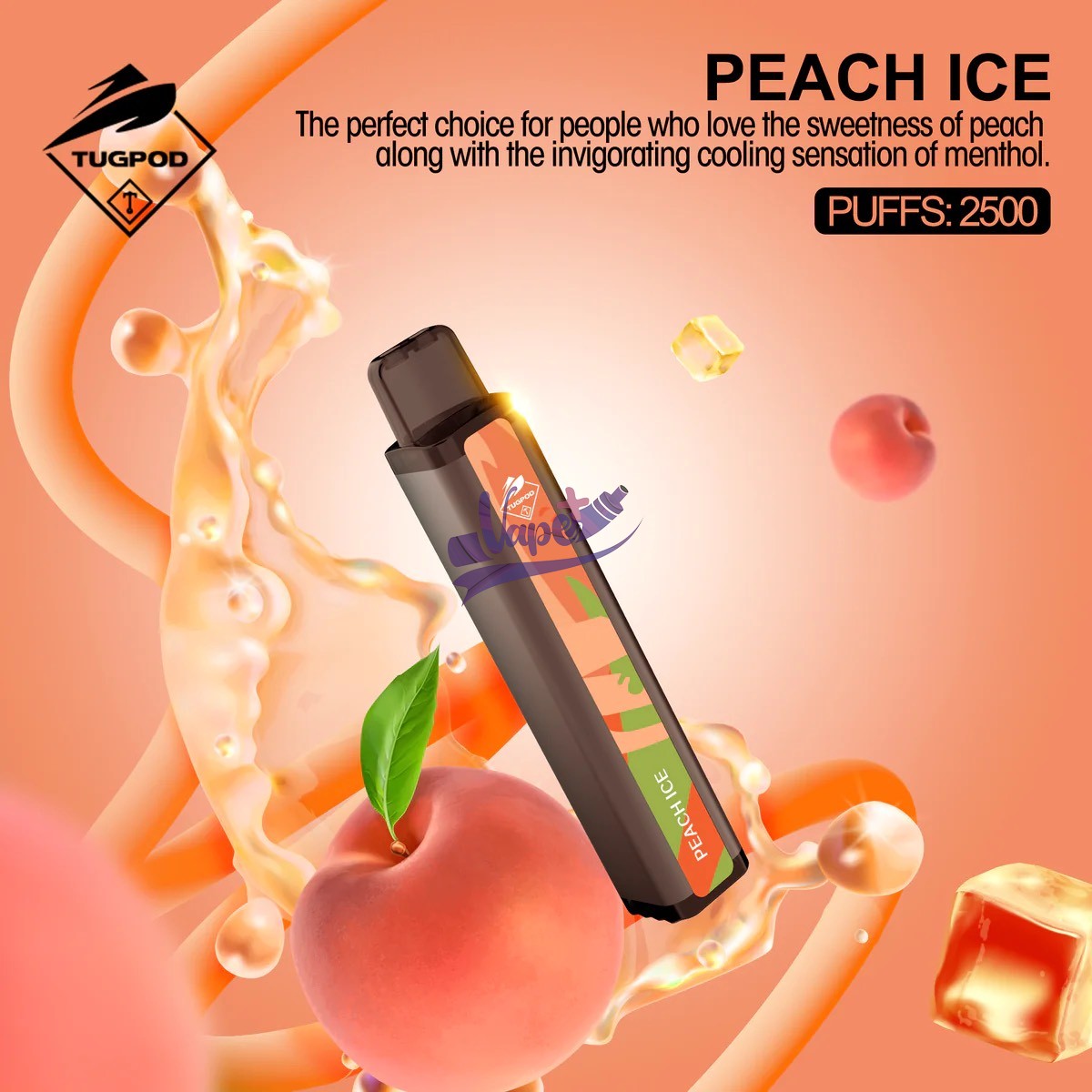 پاد یکبار مصرف تاگبوت هلو یخ 2500 پاف | Tugboat Disposable Peach Ice
