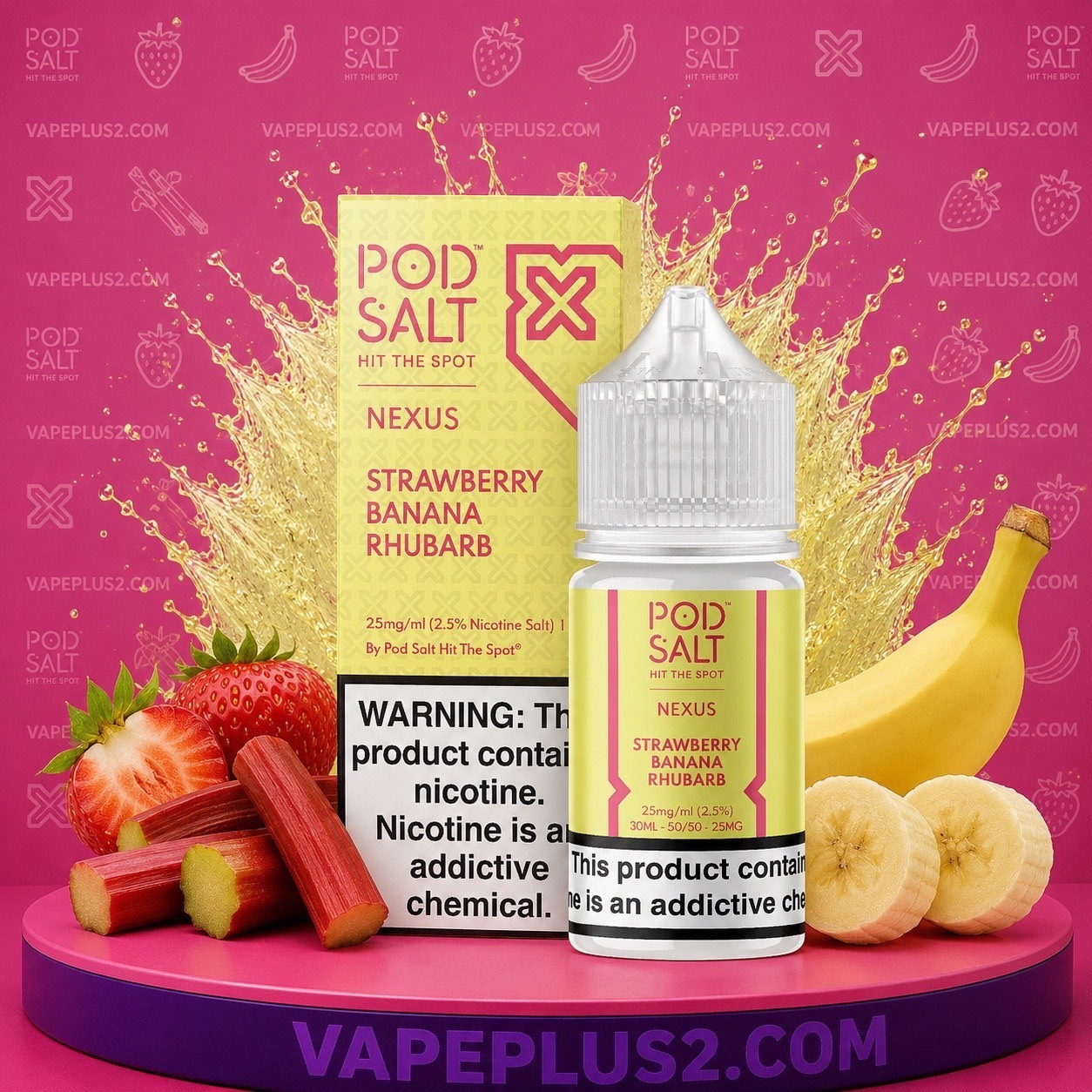 سالت پاد سالت توت فرنگی موز ریواس | pod salt strawberry banana rhubarb