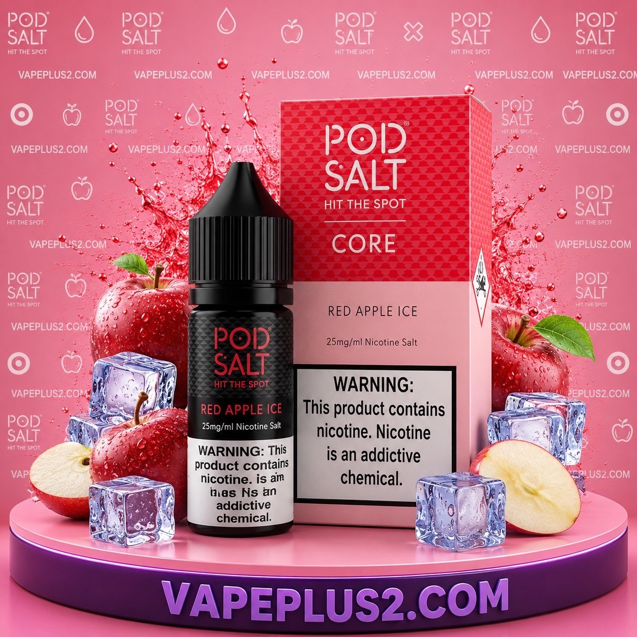 سالت نیکوتین سیب قرمز یخ پاد سالت | Pod Salt Red Apple ICED