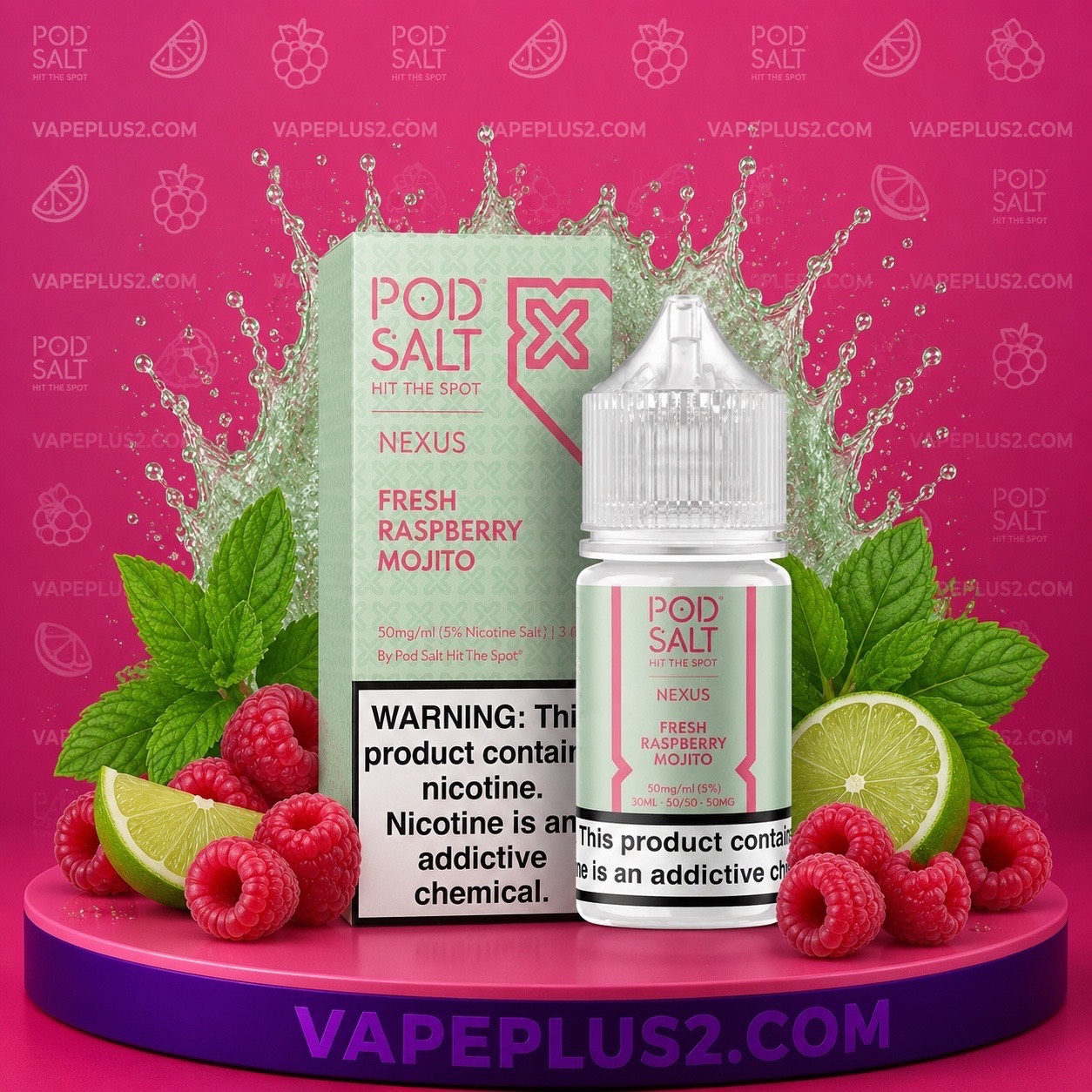 سالت موهیتو رزبری پاد سالت | Fresh Raspberry Mojito Pod Salt