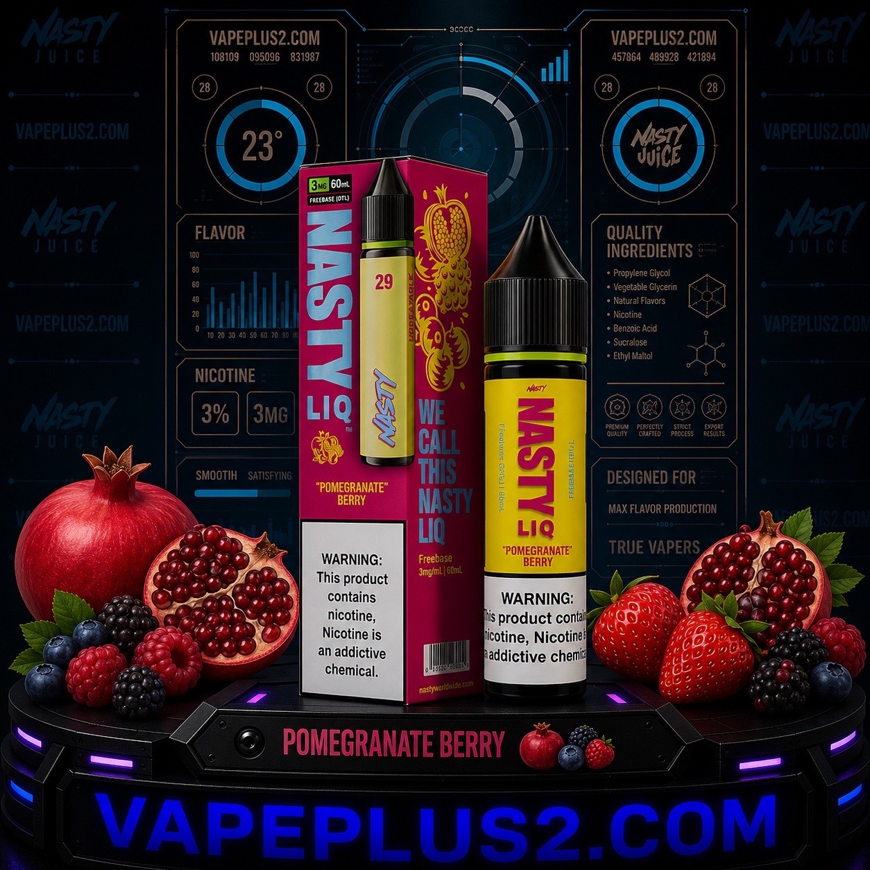 جویس نستی انار بری | Nasty LIQ Pomegranate Berry