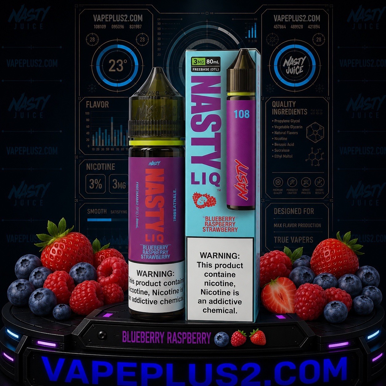 جویس نستی بلوبری تمشک توت فرنگی | NASTY BLUEBERRY RASPBERRY STRAWBERRY