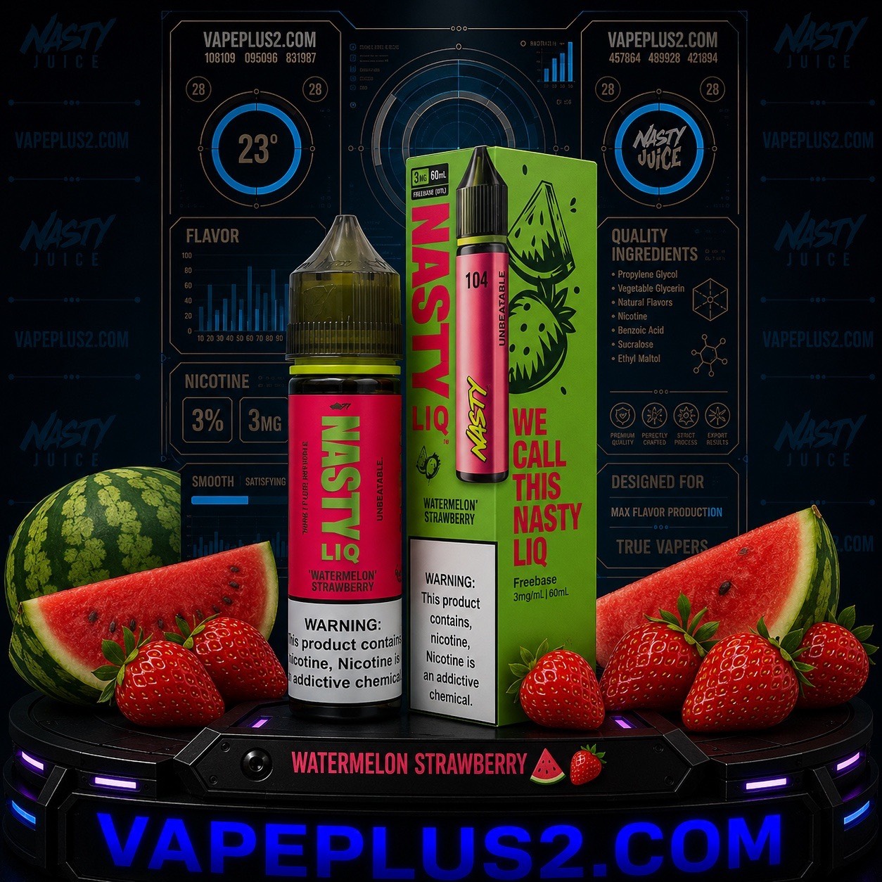 جویس نستی هندونه توت فرنگی | Nasty LIQ watermelon strawberry