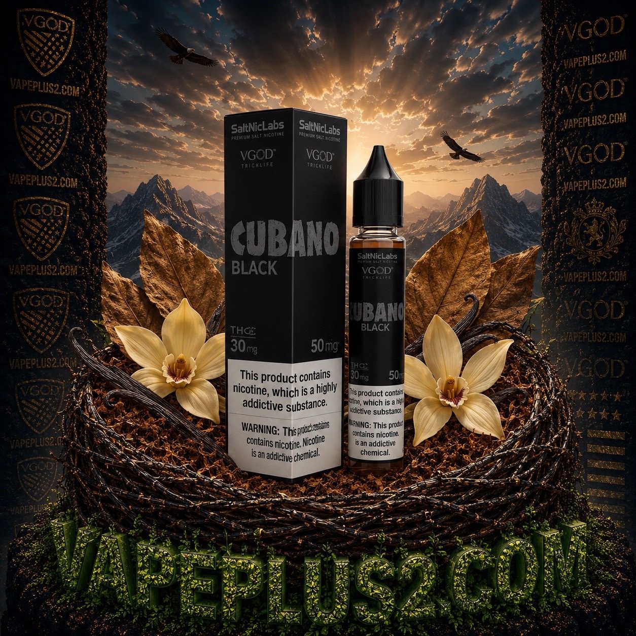 نیکوتین سالت تنباکو وانیل ویگاد | VGOD CUBANO BLACK