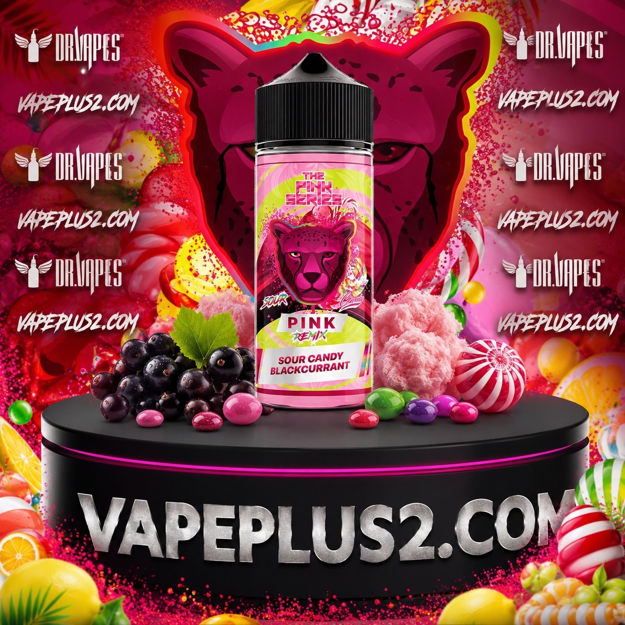 جویس 120 میل دکتر ویپز آبنبات ترش انگور فرنگی و پشمک | DR VAPES SOUR