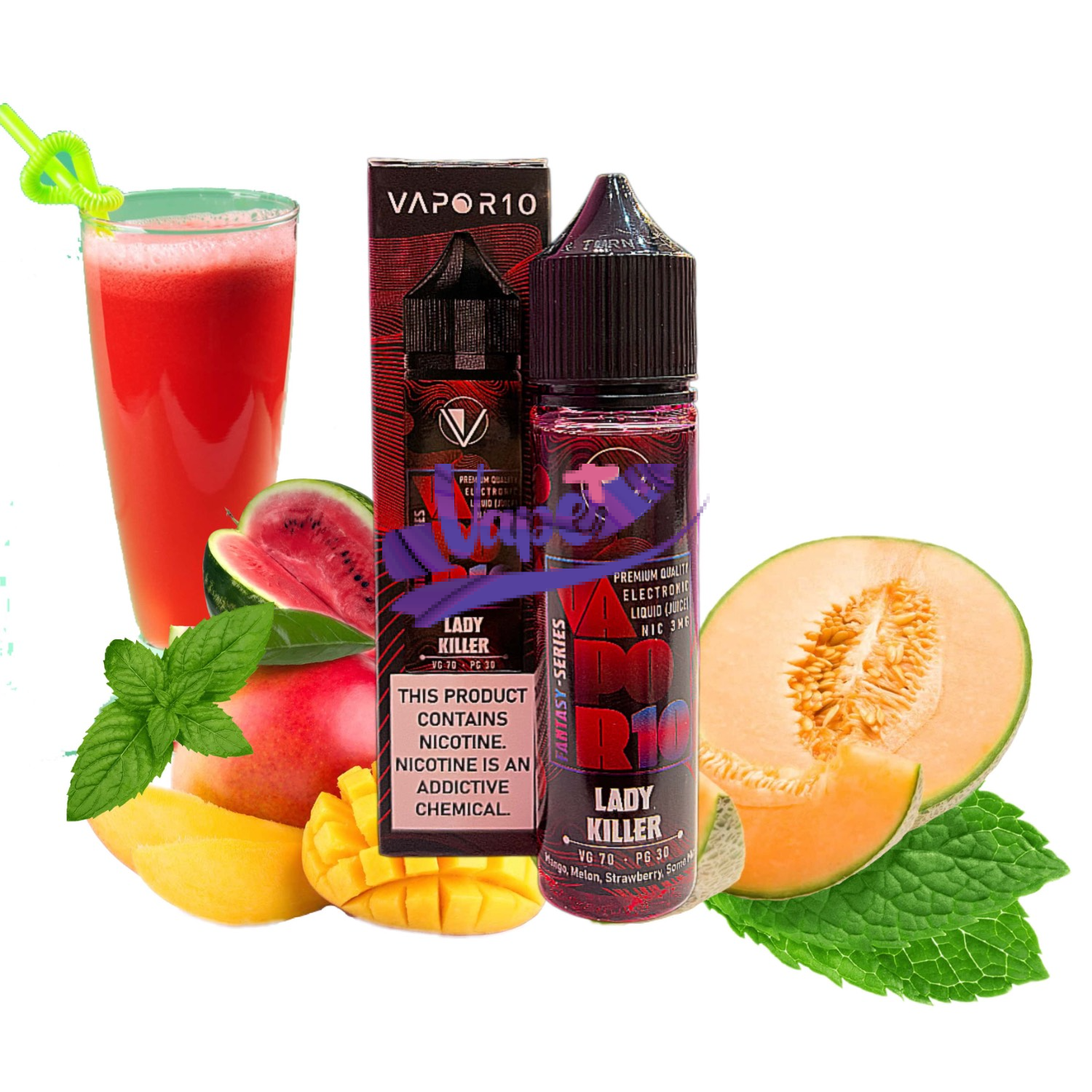 جویس ویپرتن انبه هندوانه ملون 60 میل | Vapor10 Lady Killer E-Liquid