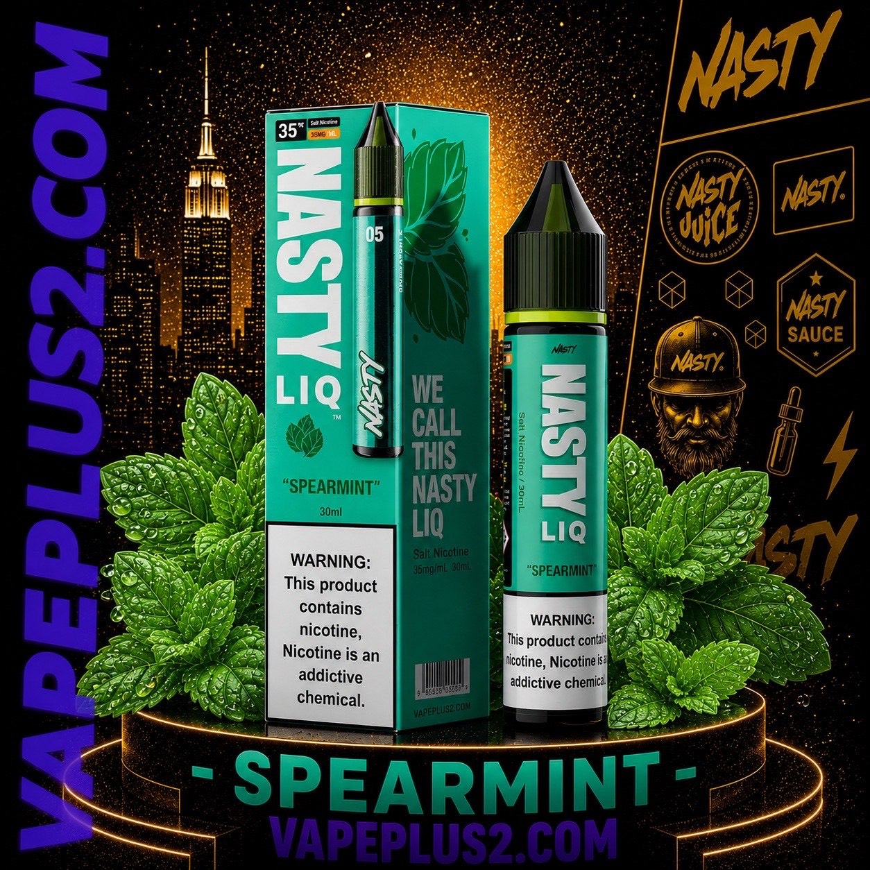 سالت نستی آدامس نعنا | Nasty Liq Spearmint Salt Nic