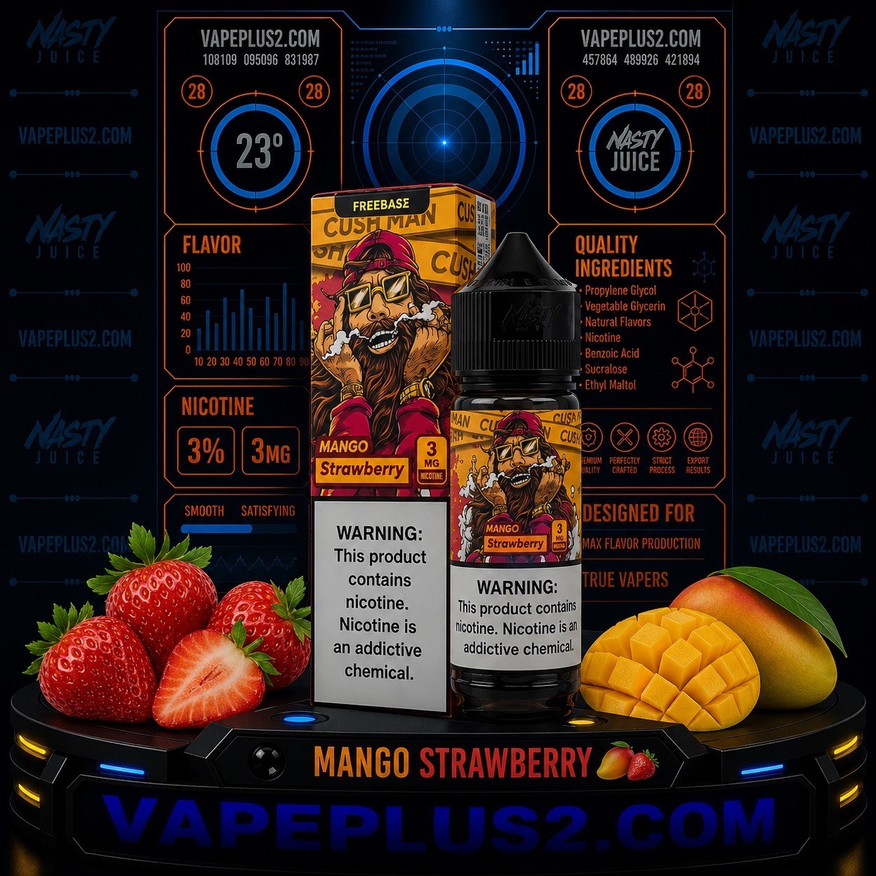 جویس نستی کاشمن انبه توت فرنگی | Nasty CushMan Mango Strawberry