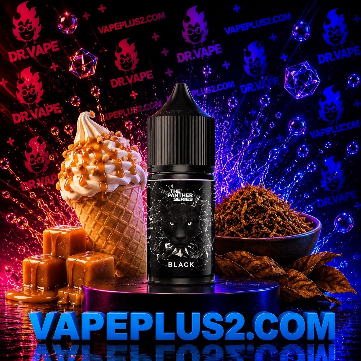 نیکوتین سالت دکتر ویپز تنباکو وانیل بستنی | DR.VAPES BLACK PANTHER