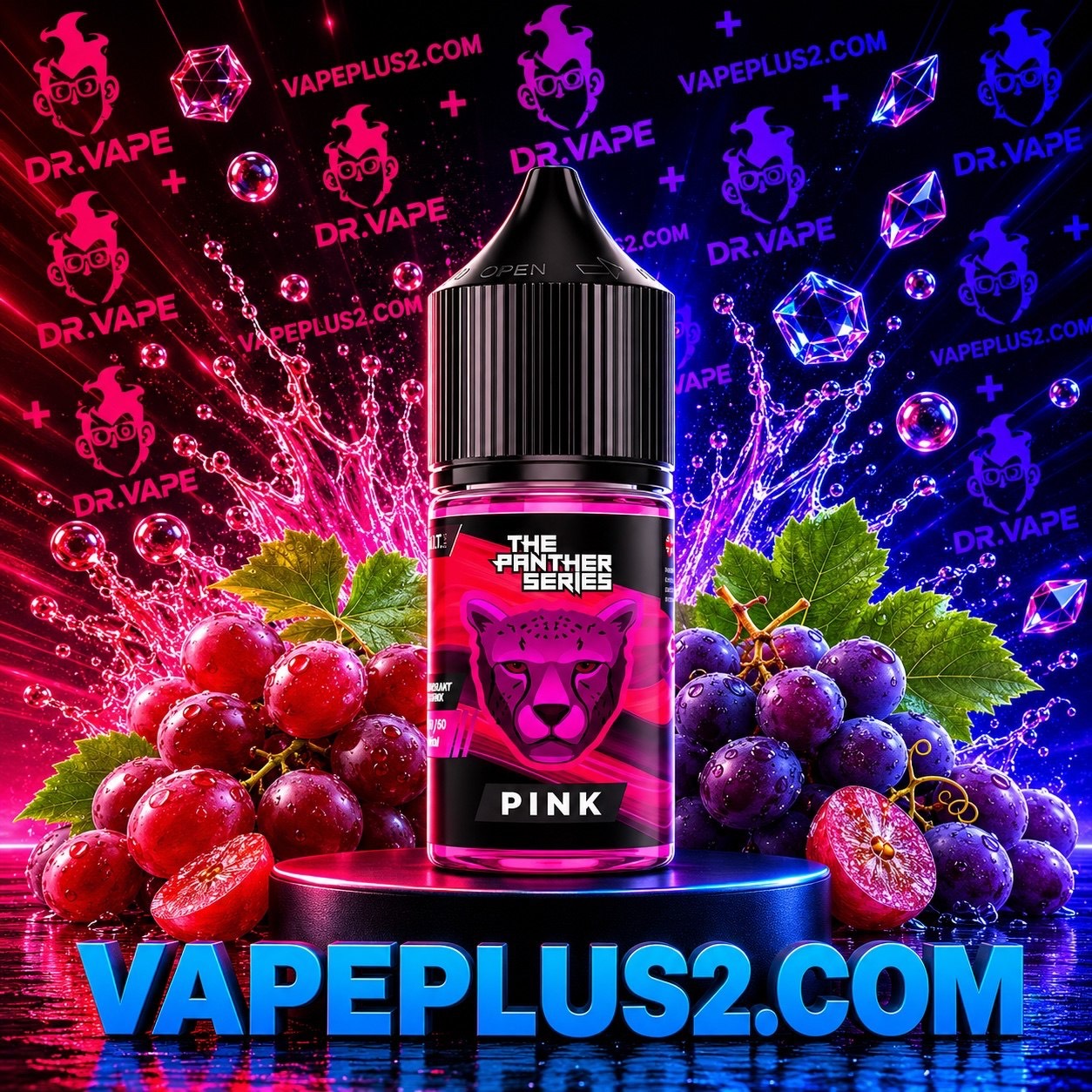 سالت نیکوتین پینک پشمک انگور فرنگی دکتر ویپز | Dr. Vapes Pink Blackcurrant