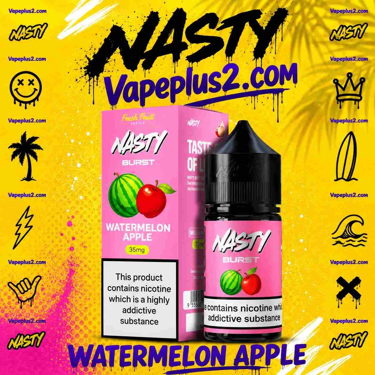 سالت هندوانه سیب نستی سری جدید | nasty watermelon apple peach ice